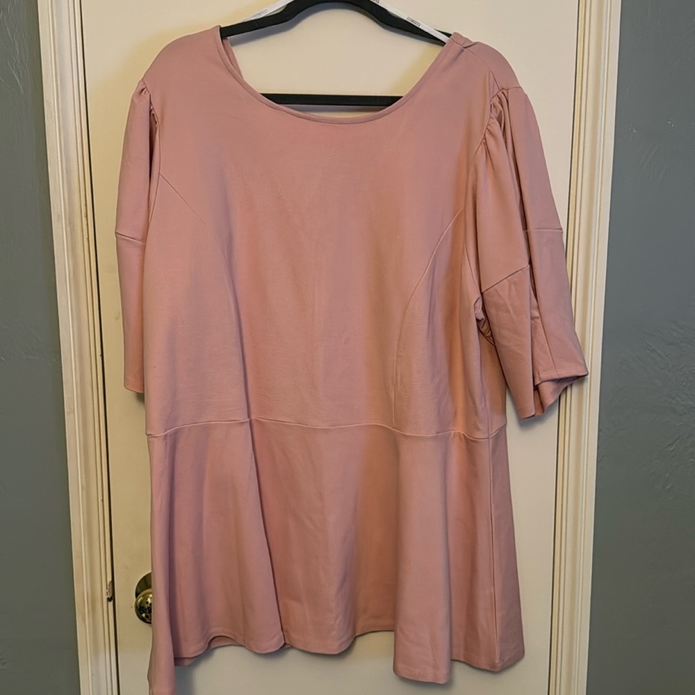 Eloquii Blush Peplum Top 24W